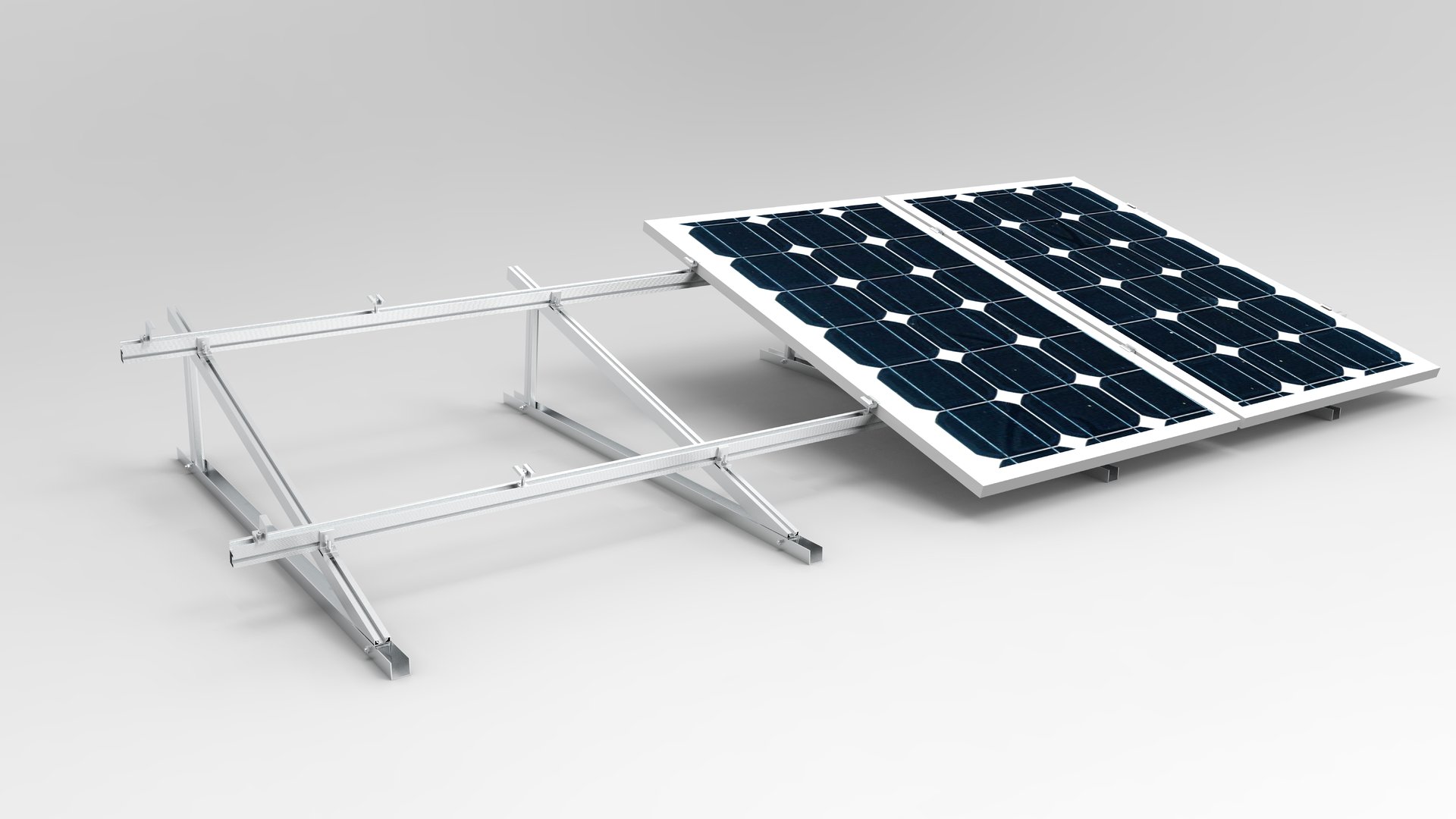 Flachdach Montagesystem senkrecht für PV Module 10-30°