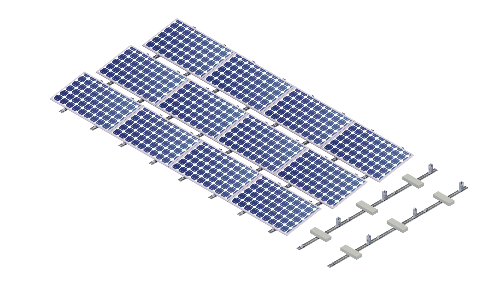 Flachdach Montagesystem Sonnenorientierung